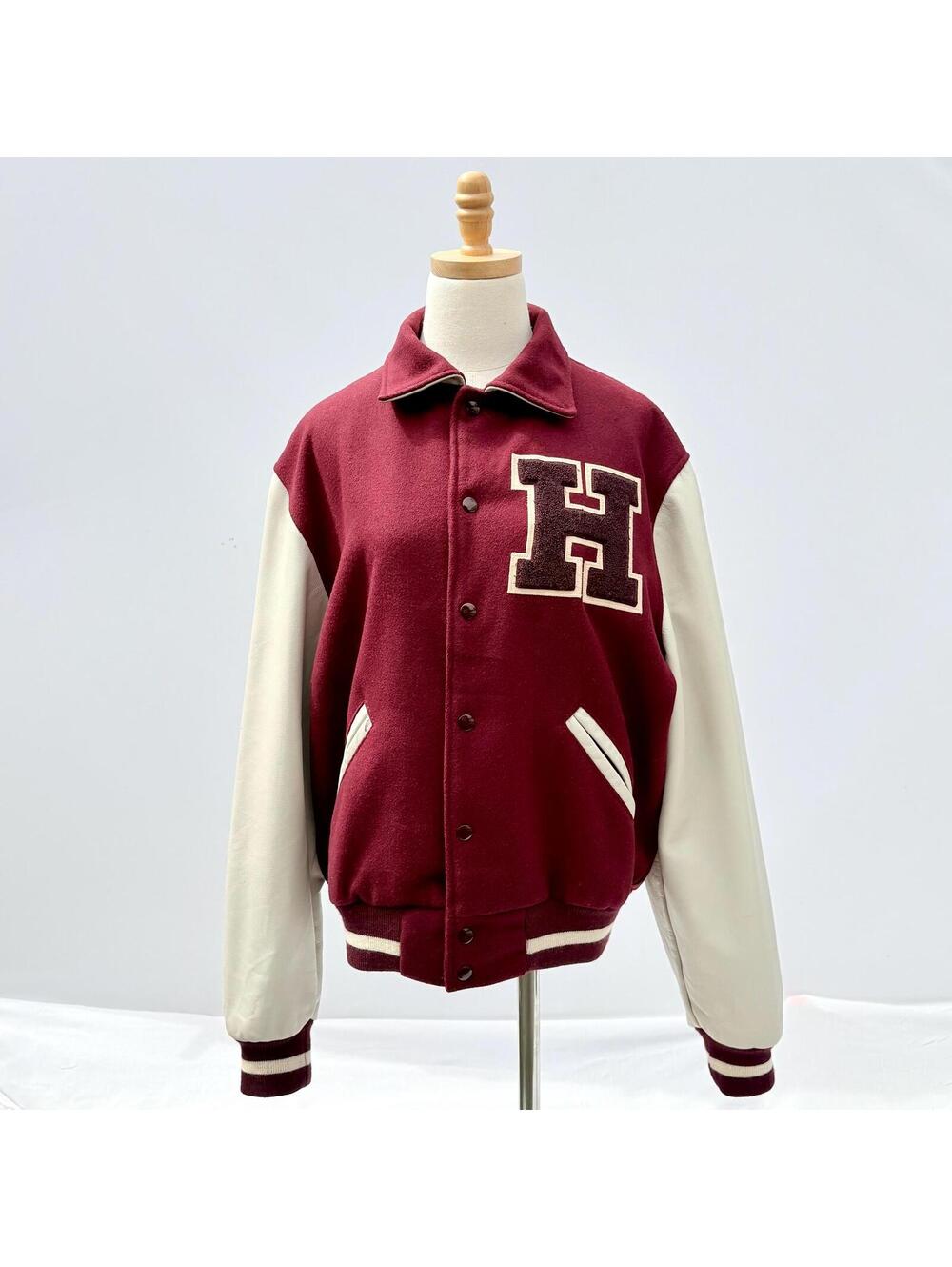 Vintage Wool Leather Harvard Varsity Letterman Jacket Medium Dehen